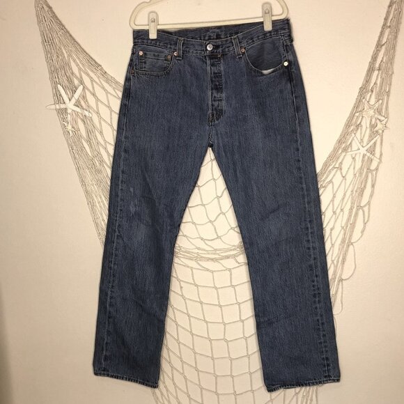 LEVI'S 501 Men's Original Fit Button Fly Straight Leg Jeans W34 L30 - Picture 1 of 10